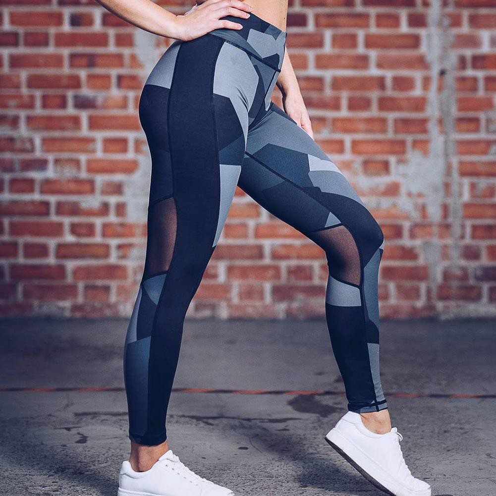 TBI Sport Legging Mesh Print Celana Olah Raga Running, Gym, Yoga Zumba