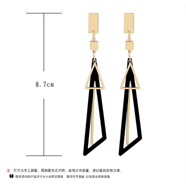 (Hello Girl)E34 Anting Fashion Wanita Segitiga Panjang Stud Earrings Import