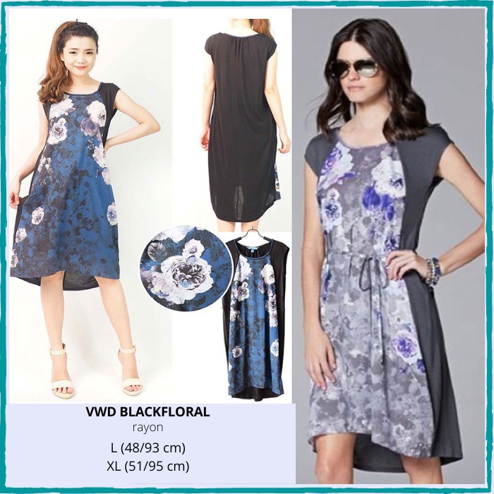 Dress Wanita Vera Wang Blackfloral