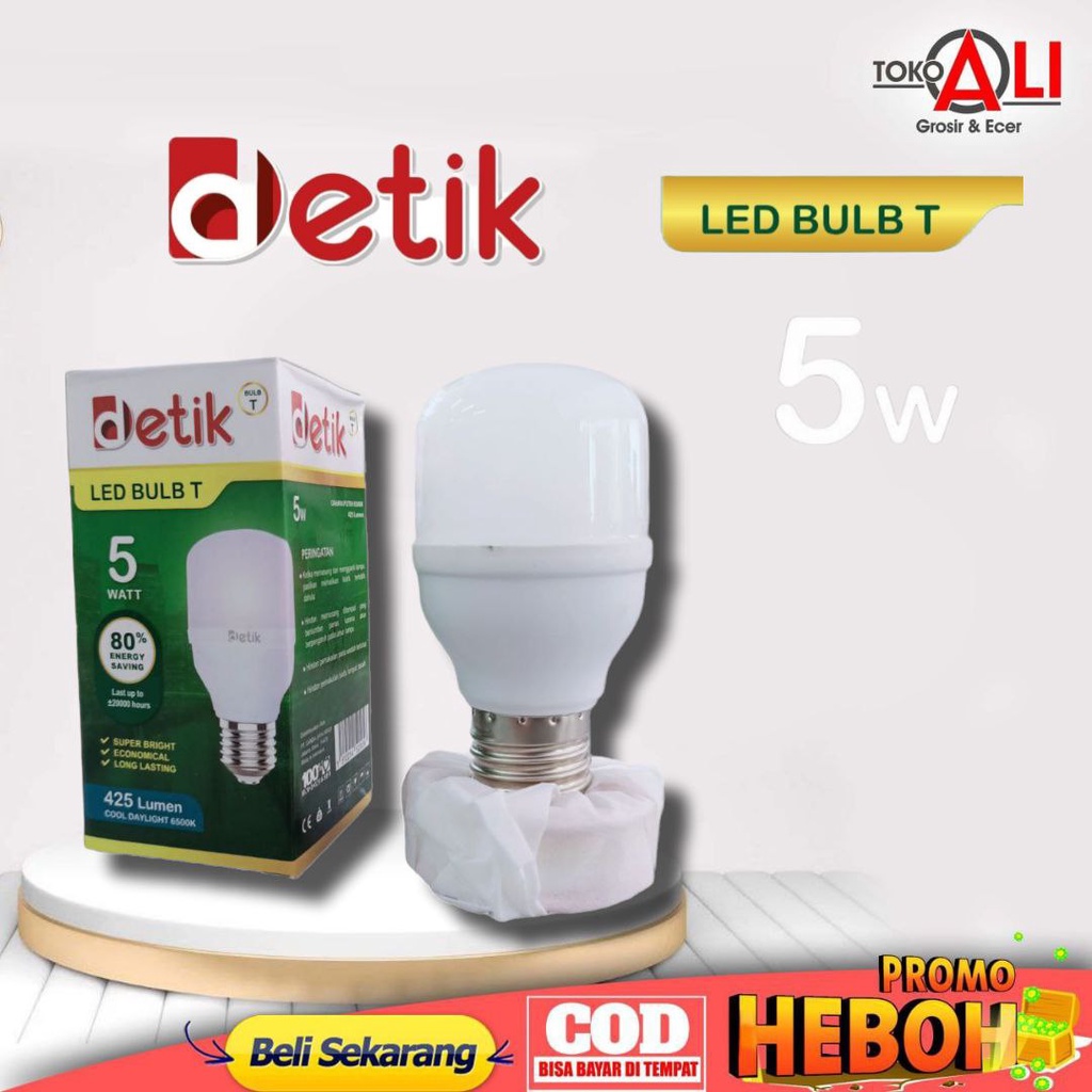 Jual Lampu Bohlam Led DETIK BULB T 5 Watt SNI Lampu Led Super Terang ...