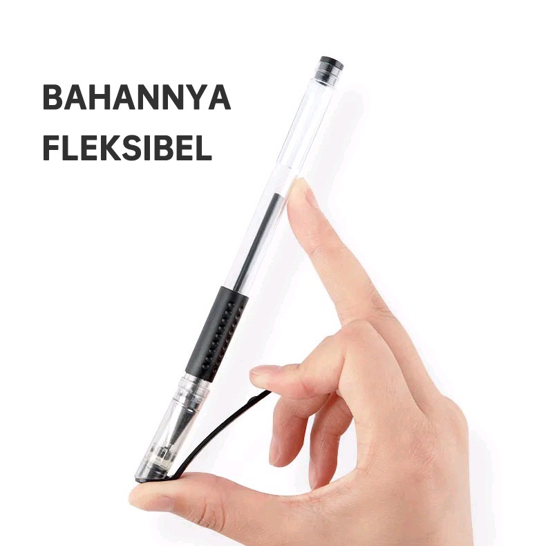 Pulpen Hitam 0.5mm/Pen Gel Mini/Pena Jel Kepala Mata Jarum/Pulpen Internasional Balpoin Murah-2