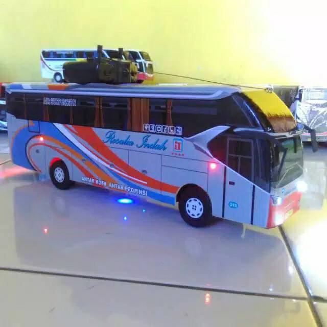 Miniatur Bus RC & NON RC ROSALIA INDAH Body XHD TERBARU Skala 1:35 Variasi Lampuan