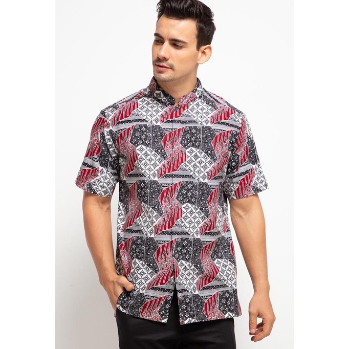 Arjuna Weda Hem Batik Tambal - Hitam