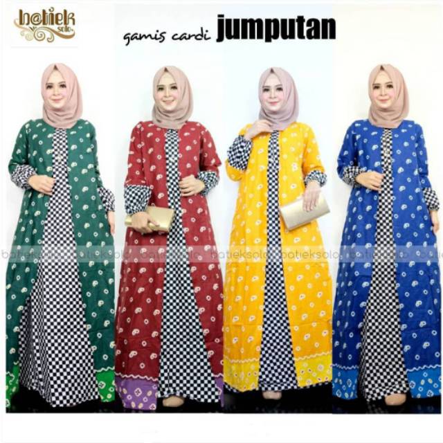 Gamis Batik Motif Jumputan Gamis Cardi Jumputan Dress Batik Batik Jumputan Gamis Muslimah Shopee Indonesia