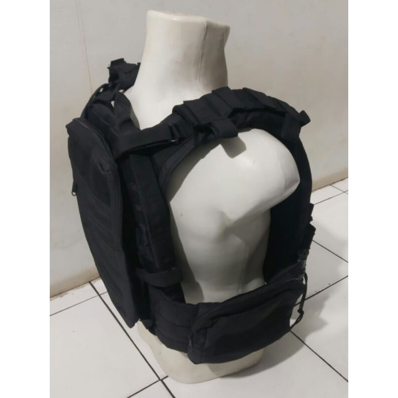 Rompi Tempur Hitam TNI POLRI Body Vest Black Mamba With Quick Release