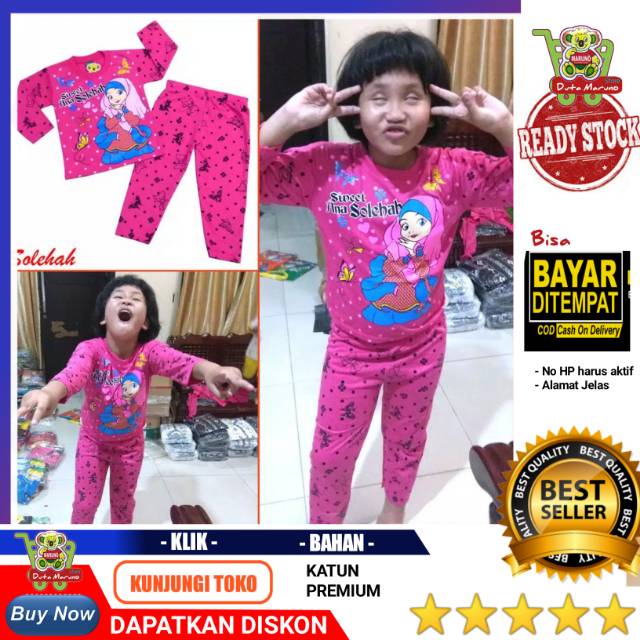 DM013 BAJU  TIDUR  ANAK  PEREMPUAN SOLEHAH 0 1 2  3 10 TAHUN  