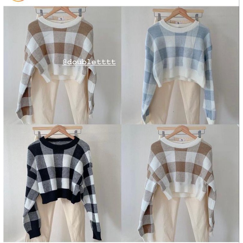 Jenni croope knite sweater rajut wanita Korean murah