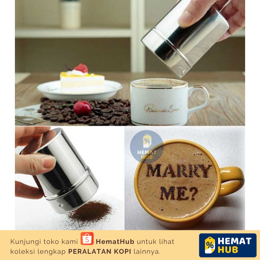 Latte Art Cappucino Cetakan Kopi Penabur Bubuk Coklat Gula Stensil Serbaguna Peralatan Perlengkapan