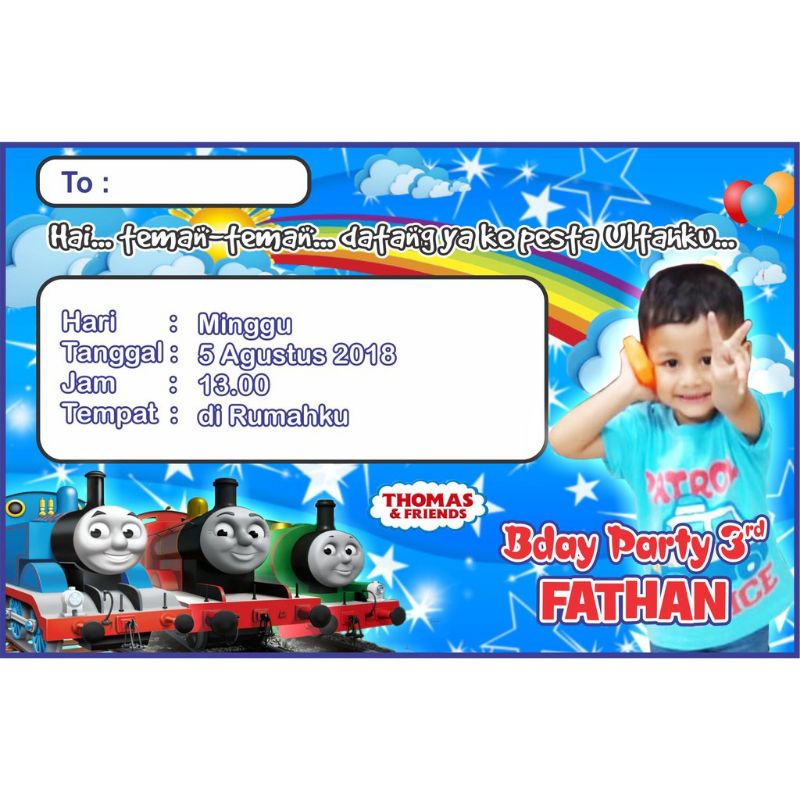 Undangan ultah custom/Undangan ulang tahun free foto anak