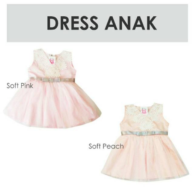 Dress Baby Anak Cewek Gaun Girl Pesta Cantik bayi cewe renda pita emas hitam pink peach putih tutu korea