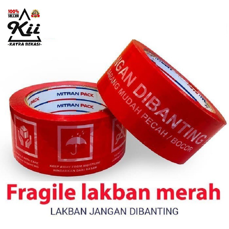 

Mitran Pack Lakban Fragile Merah 48mm x 70m - Lakban Jangan Di Banting