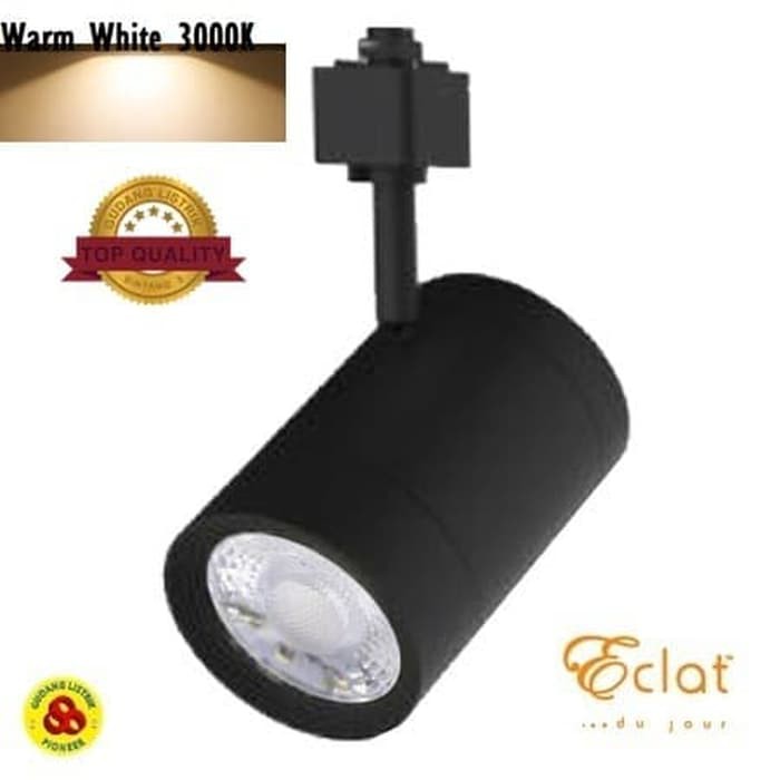 Eclat LED Track Light 14W Kuning Led Sorot Rel Hitam Cahaya Warm White