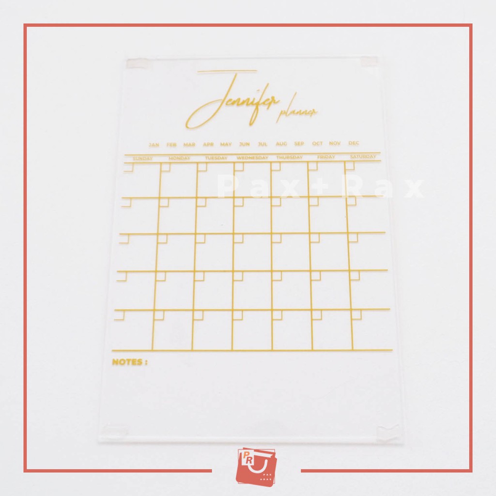 Custom Planner I Acrylic Monthly Planner I Acrylic Calendar