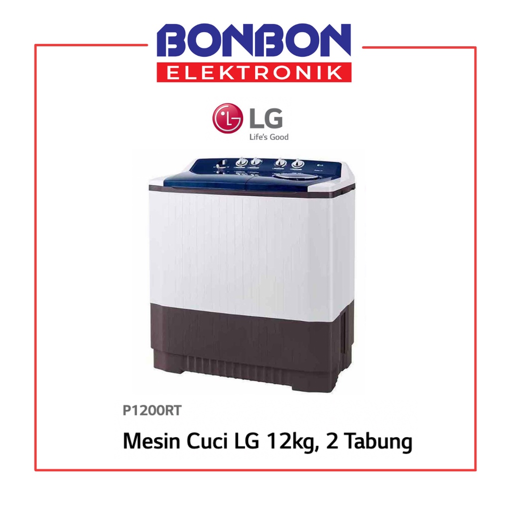 LG Mesin Cuci 2 Tabung 12KG P-1200RT / P1200RT / P 1200 RT