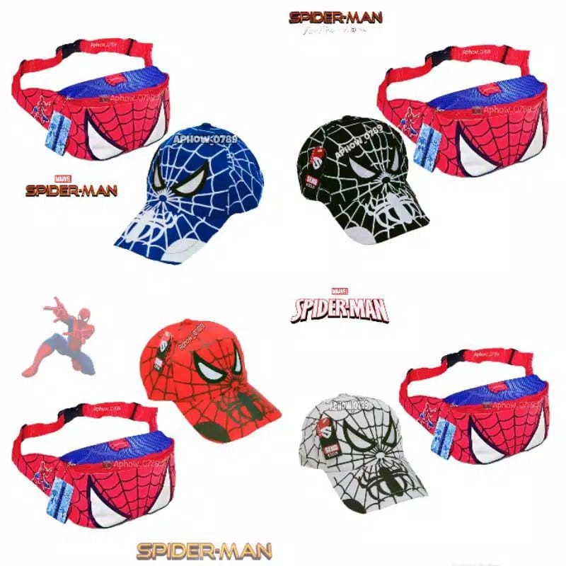 KSO_BAG - Tas Selempang WaistBag Anak Laki-Laki 2In1 Terbaru 2021 Motif Carakter SPIDERMAN Termurah