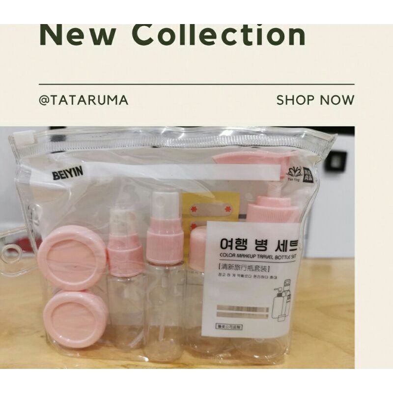 Travel Toiletries Kit 8 In 1 / Travel Toiletries Kit Set - Botol Sabun dan Kosmetik Mini