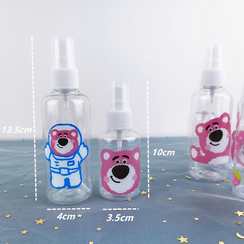 Papaozhu Botol Spray Manyo Kartun Portable 50ml 100ml Untuk Wadah Travel Kosmetik