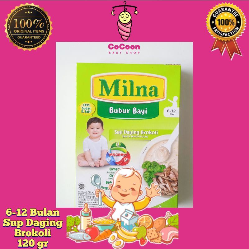 Bubur Bayi Milna Sup Daging Brokoli 6-12 Bulan 120gr 120 g