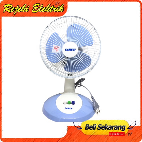 DESK FAN SANEX 8 Kipas Angin Meja Bisa Swing Kanan Kiri Ukuran 8 inch (20 cm)