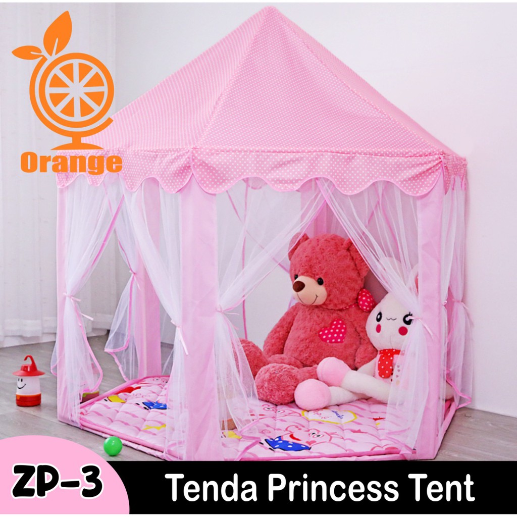 Tenda Princess Anak Tenda Outdoor Indoor Tenda Kerucut Kelambu Pink Biru tenda bermain anak