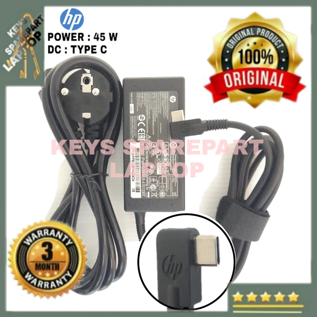 Adaptor Charger Casan Laptop HP Pavilion X2 HP ProBook 430 G7 MAX 15V 3A 45W USB TYPE C ORIGINAL