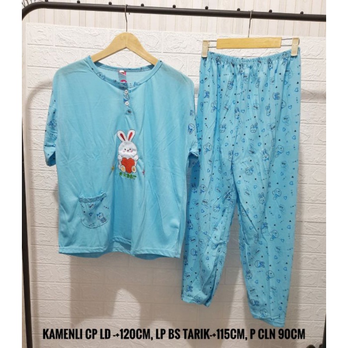 CP Kamenli Jumbo LD 120cn Baju Tidur Wanita Dewasa Piyama Wanita Dewasa Motif Terbaru bahan kaos