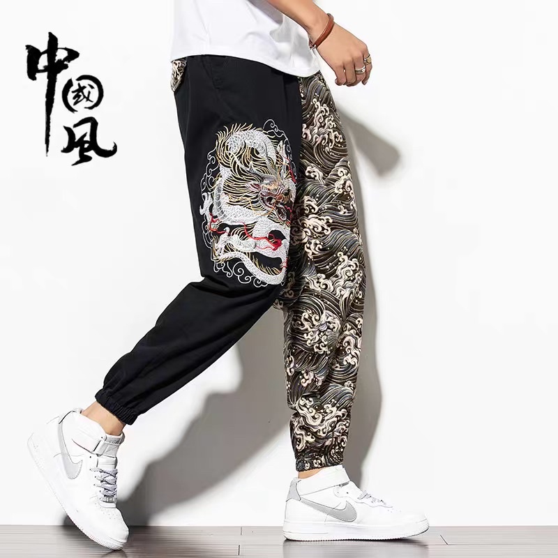 CELANA SUKAJAN HAREM LINEN JOGGER IMPORT PRIA JEPANG HARAJUKU BIG SIZE M-5XL JY7 ORIGINAL NAGA DRAGON