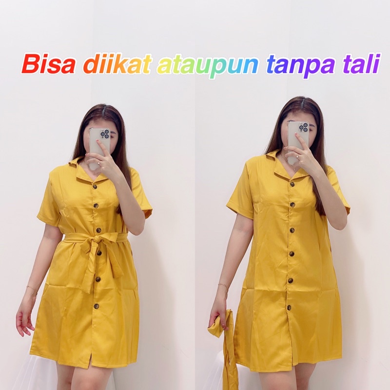 HS DRESS BUTTON LIIVIO/DRESS WANITA BODYCON