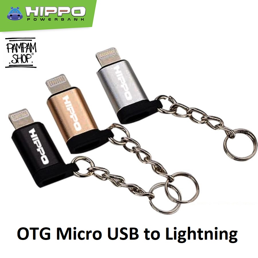 Hippo Original Adapter Converter OTG MICRO USB FEMALE TO LIGHTNING MALE Iphone Zinc Alloy Adaptor Ori