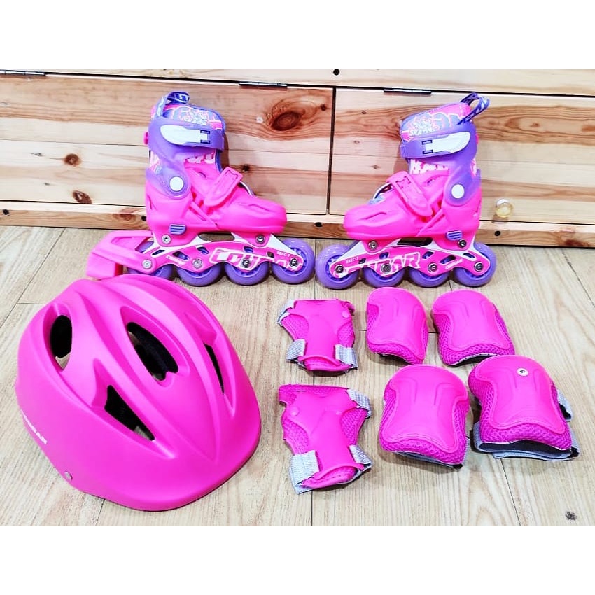 Sepatu Roda Anak Inline Skate Cougar MZS887PS QS Set Pink