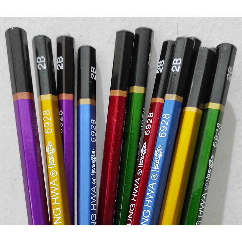 

PENSIL KAYU WOODEN PENCIL 6928 ZHONGHUA 2B KOMPUTER ZHONG HUA WARNA METALIK METALLIC LUSIN ECER GROSIR MURAH