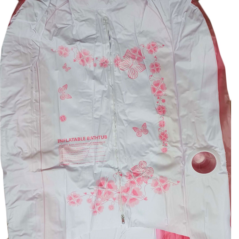 LXLOMAND Bak Mandi Angin Inflatable Bathtub Portable 145 x 80 x 70 cm with Pompa - WL-XX4 - Pink