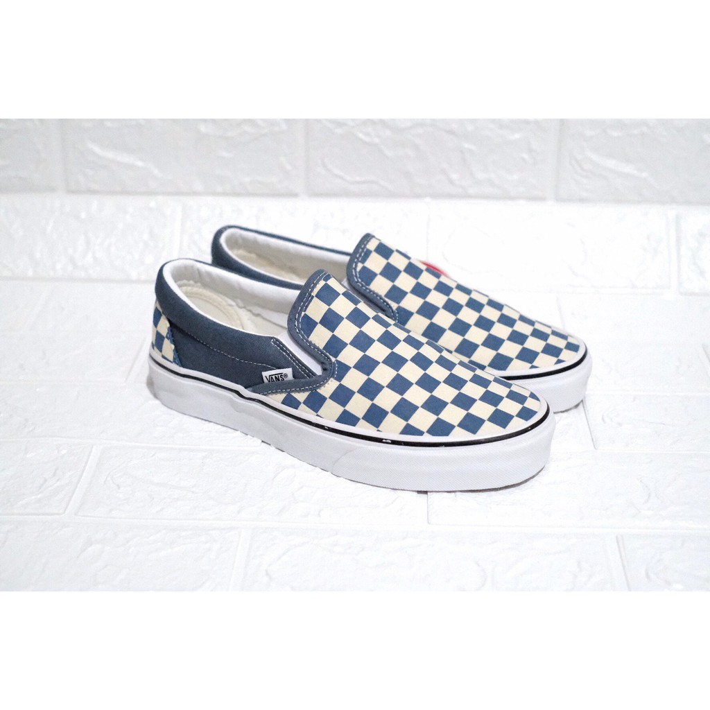 VANS SLIPON CHECKERBOARD BLUE/MIRAGE (ORIGINAL100%)