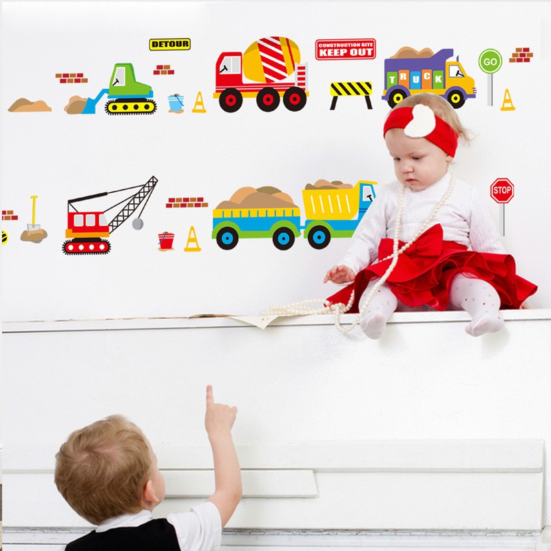 RELIZA WALLSTICKER TRANSPORTASI MOBIL ANAK TRUCK JM8269 WALL STICKER / STIKER DINDING