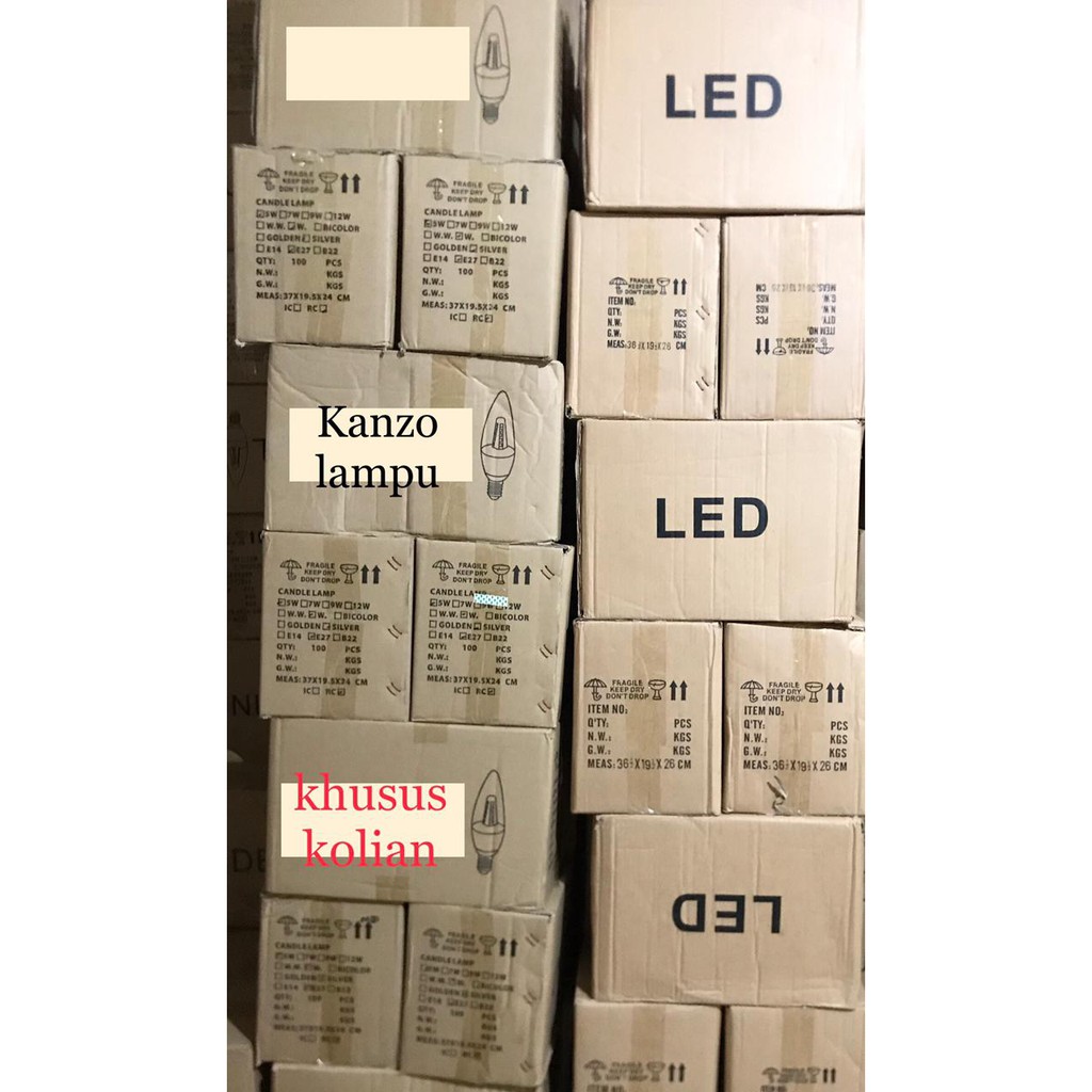 KOLIAN ISI &quot;100 PCS&quot; CANDEL LED 5WATT / BOHLAM LED 5WATT E27 / E14 SINAR WH /WW