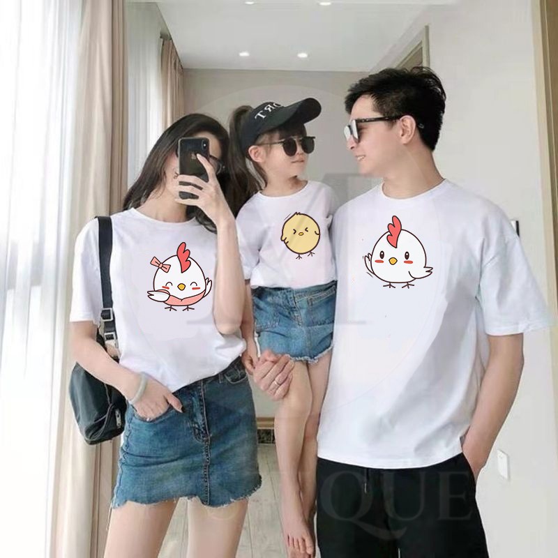 MYSTIQUE.ID-BAJU KAOS FAMILY CHICKEN T-SHIRT LUCU DAN AESTHETIC