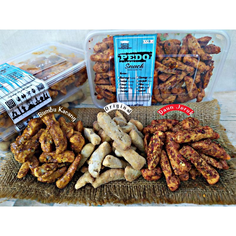 

PEDO, BASRENG PEDAS DAUN JERUK , ORIGINAL , BUMBU KACANG , KEMASAN BOX 500ML