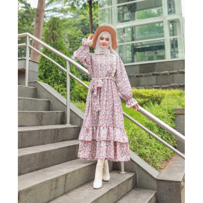 MIDI DRESS VALEN BY RUANG GAYA/VALEN DRESS BY RUANG GAYA/MIDI DRESS ZARA CREP/GAMIS FLOWER/MIDI FLOW