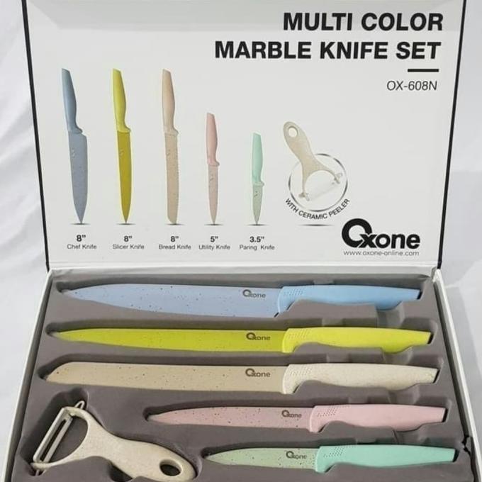 

PROMO OXONE : PISAU SET MULTI COLOR MARBLE KNIFE SET OX 608 N MURAH