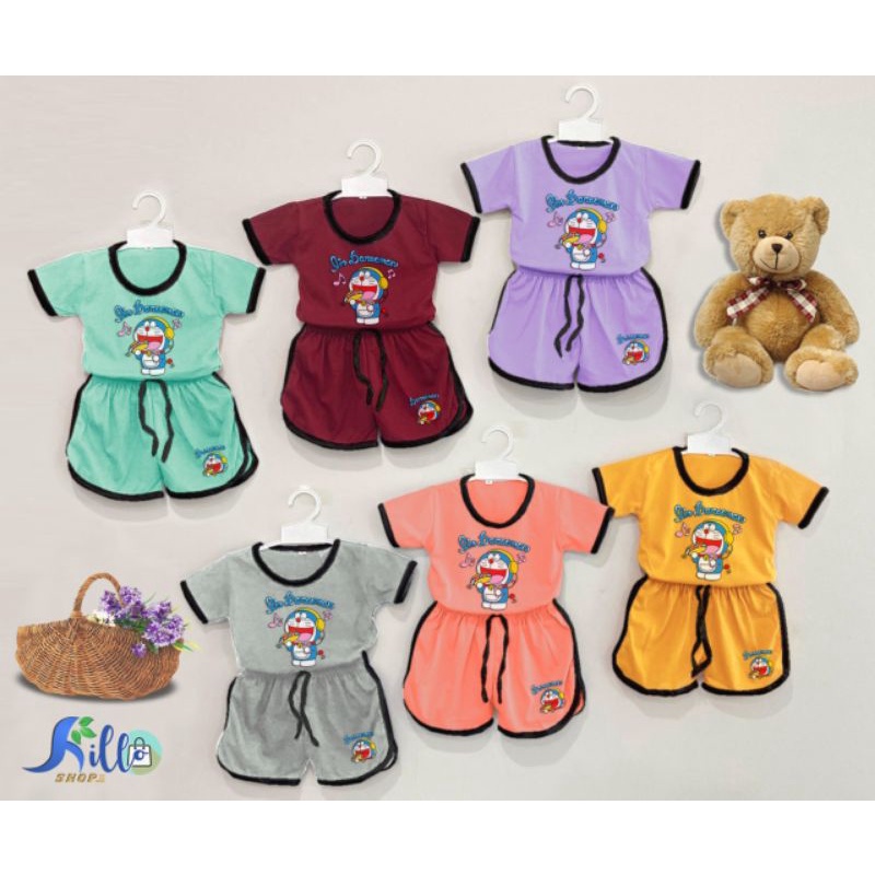 RILLO - Setelan baju playful colour anak karakter dora / setelan anak unisex