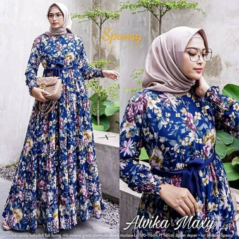 SALE !! GAMIS CERUTY PRINTING SQUARE YUNDY JASMINE AINUN #2 MIPOSA - Maxy Dress Bahan Ceruty Wolfis Motif