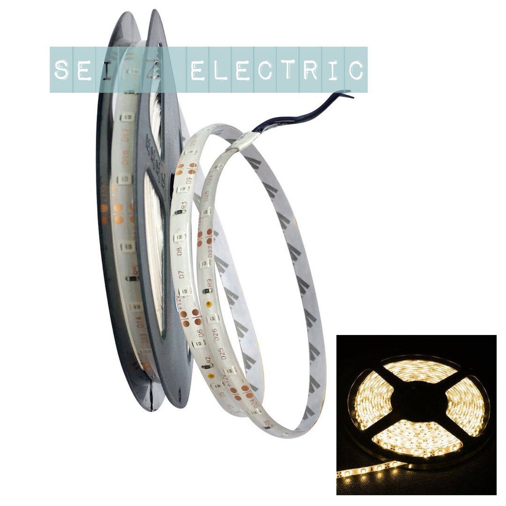 Seinz Led Strip 3528 IP44 outdoor 2835 warmwhite white hijau biru merah