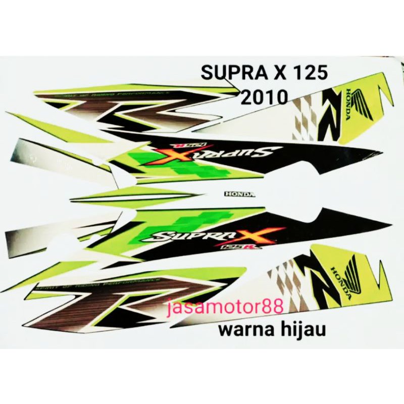 LIS STRIPING STIKER SUPRA X 125  THN 2010 WARNA HIJAU