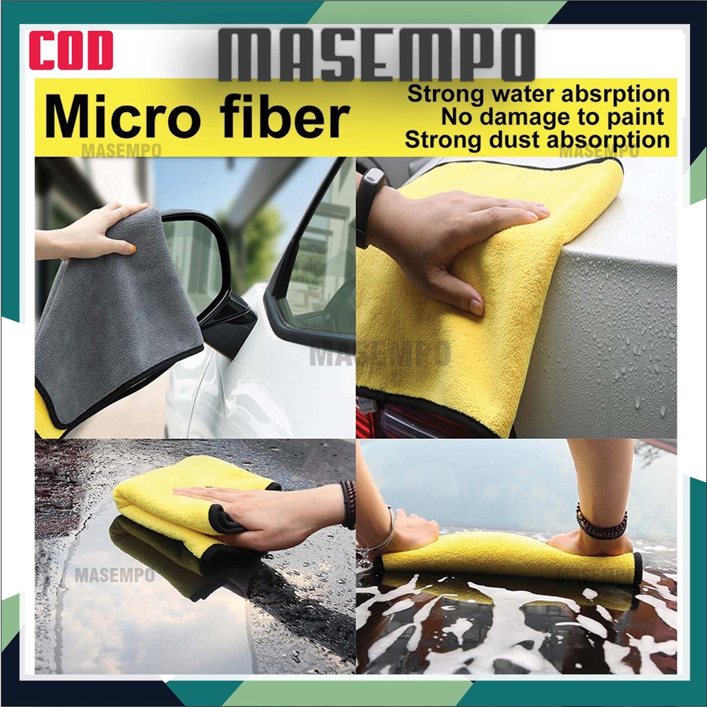 Lap Kain microfiber 30x30cm multifungsi cocok untuk mobil motor kaca serbaguna mudah serap air