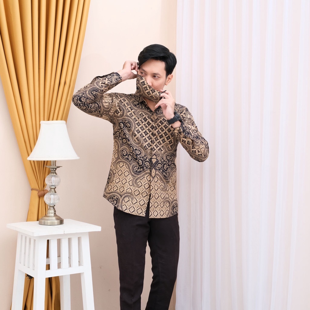 Batik Pria Lengan Panjang Batik Pria Modern Slimfit baju Batik Pria Lengan Panjang Premium Slim fit BATIK KERTOJOYO KJ007 kemeja batik pria lengan panjang full furing baju batik alisan pria Kemeja batik slimfit pria premium PRABUSENO LASKALA AKSA ADINATA