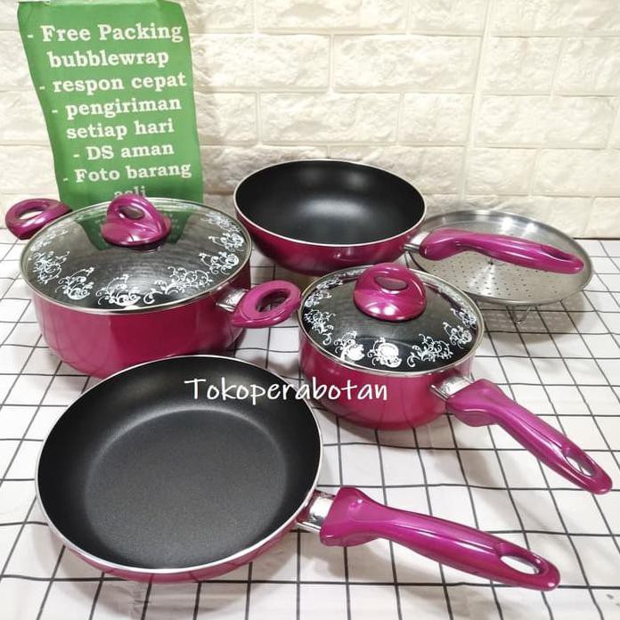 Wr- Panci Supra 7Pcs / Panci Kukus Supra 7Pc / Panci Set Supra 7Pcs Warna