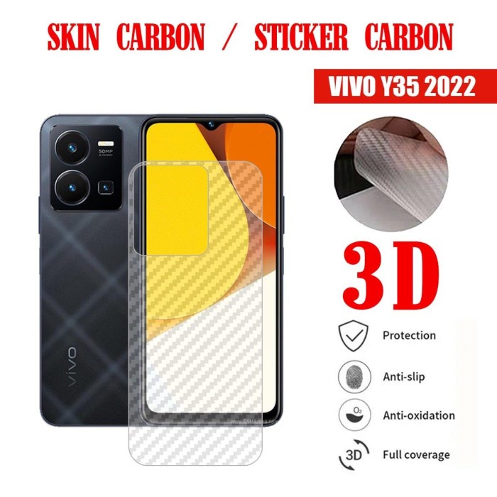 GARSKIN Sticker Carbon Vivo Y36/V5 Plus/ V7/V7 Plus/Y55/Y83/Y16/Y35 2022/Y22S/V25/V25 PRO Skin Carbon Transparan Fiber Protection