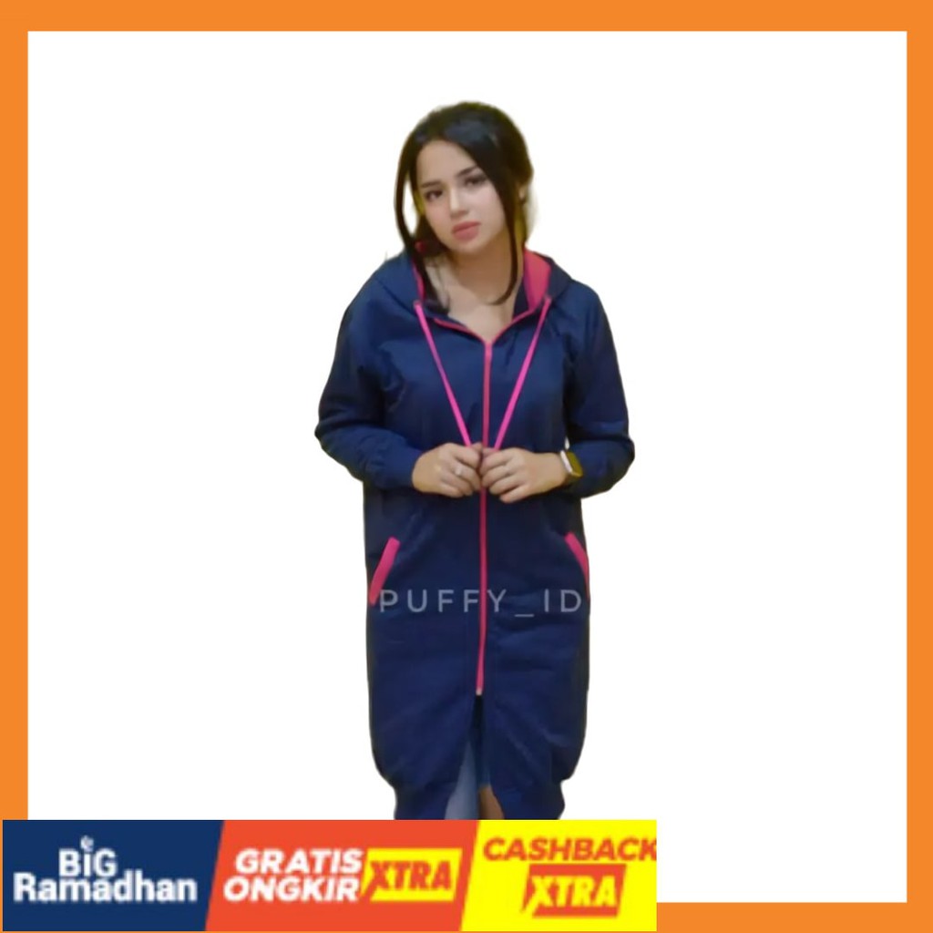FASHION AHHA NEW RAPID BOLAK BALIK ORIGINAL/ jaket sweater wanita loong zipper hodie fashion hijab