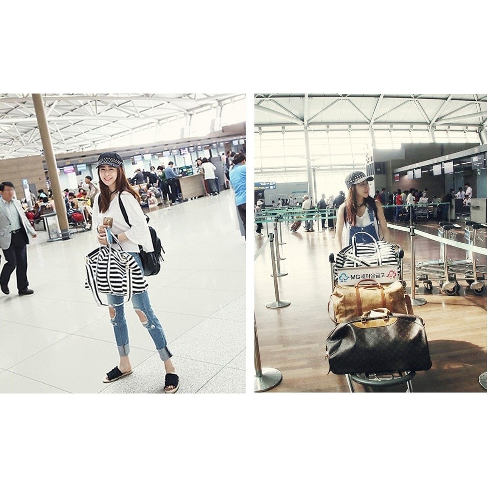 SPECIAL Tas Travel Jalan-jalan Bahan PU Kapasitas Besar Import Korea - HB508 TERBARU