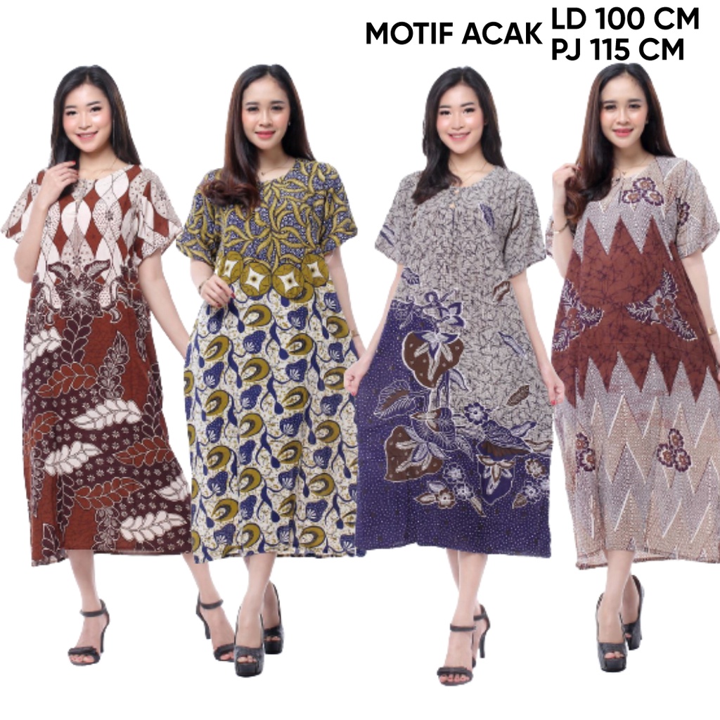 Daster Panjang Daster jumbo Daster ibu Daster Kekinian Daster bali Daster murah Daster viral Daster adem halus-DS MOTIF ACAK